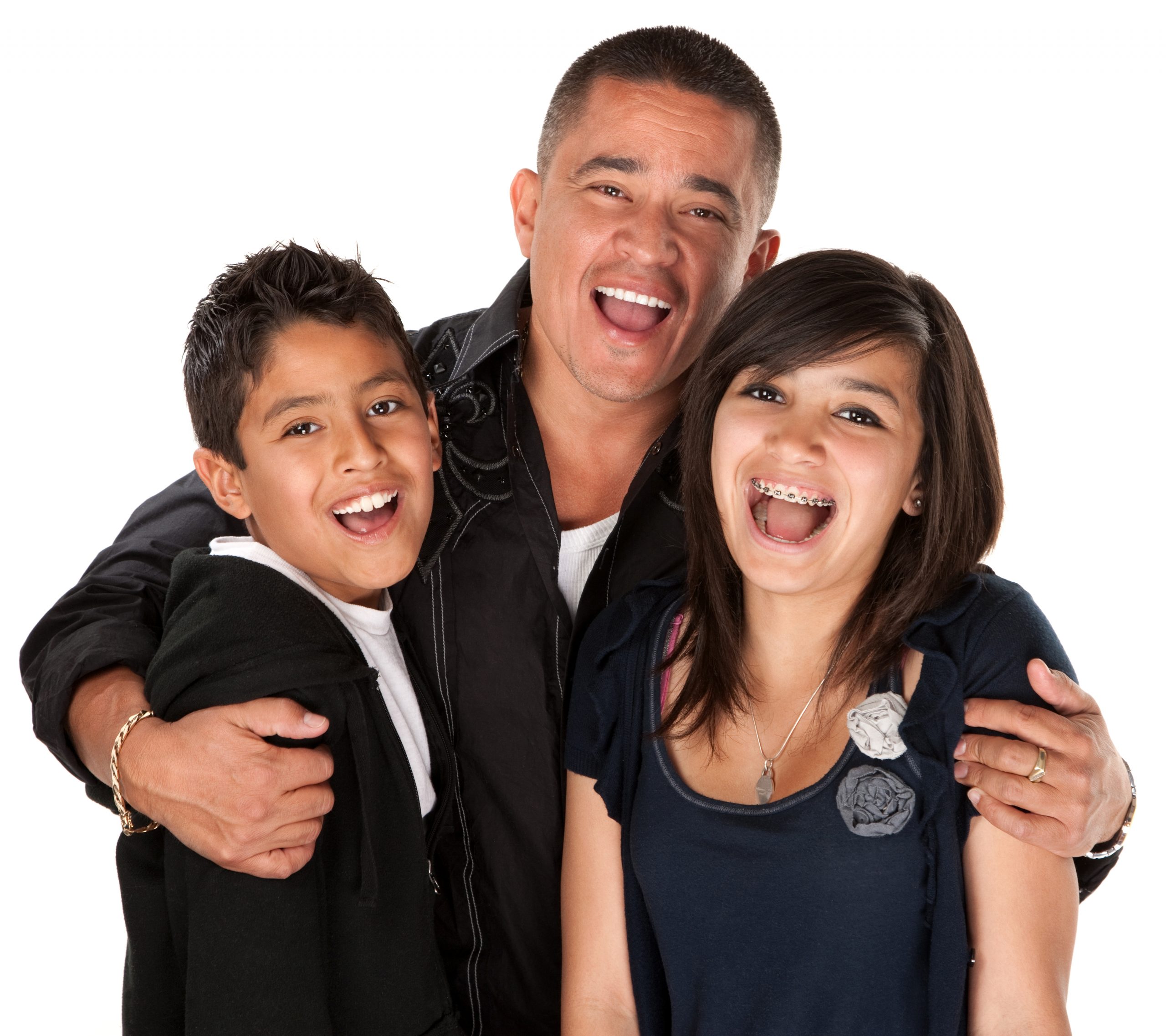 Happy family with children